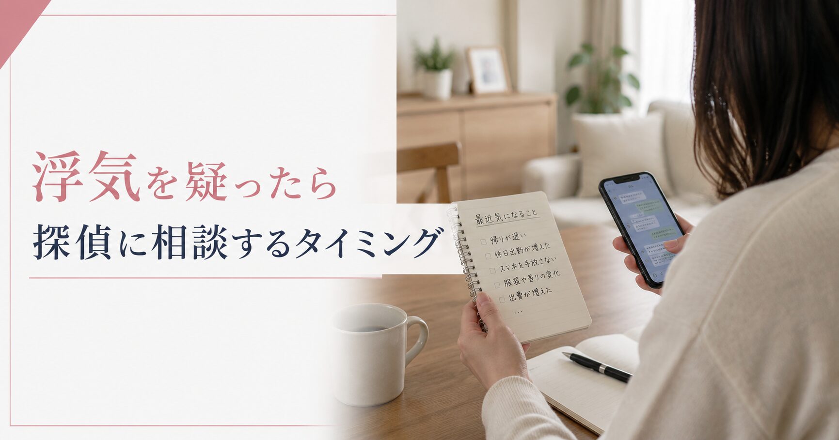 浮気が怪しいと思ったら探偵に相談すべき？依頼前の判断ラインと無料相談の使い方